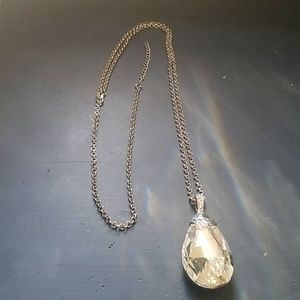Extra Long Crystal Pendant Necklace